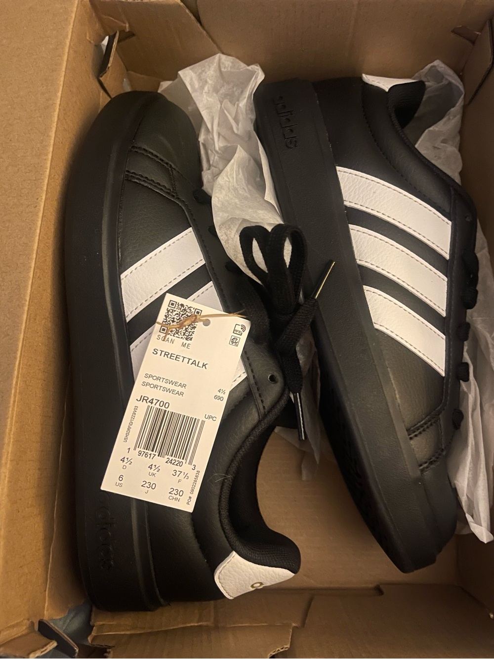 adidas Streettalk Black White Men's Casual Sneakers
